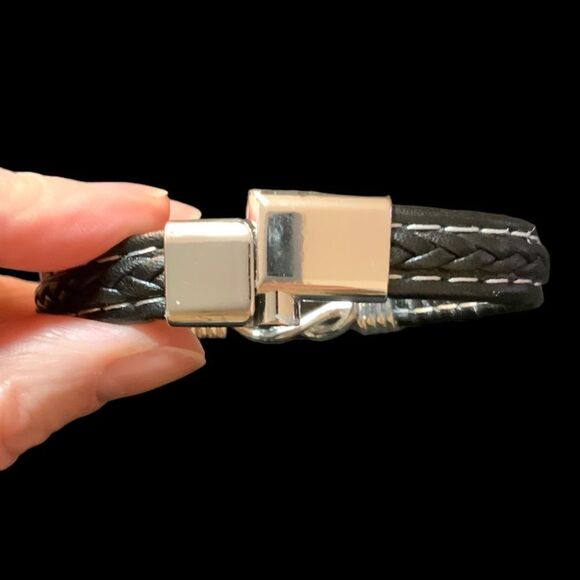 To My Grandson Faux Lthr Bracelet for Men Grandmother Grandson Forever Bracelet - Picture 8 of 14